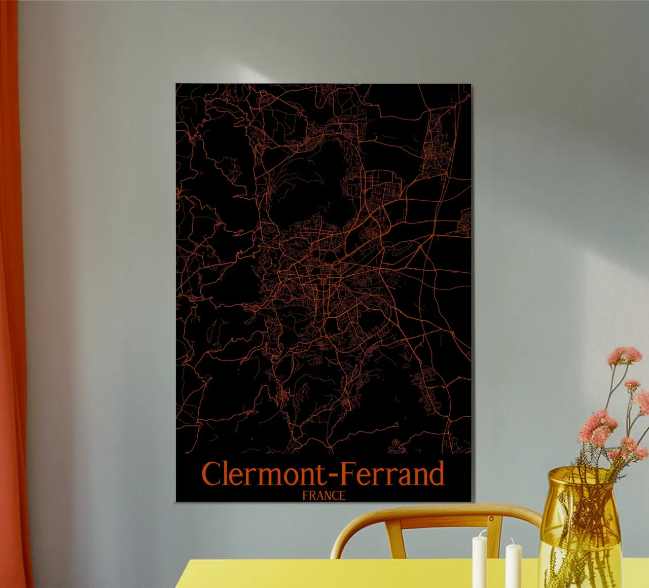 Clermont-Ferrand poster con telaio in alluminio da MiMap