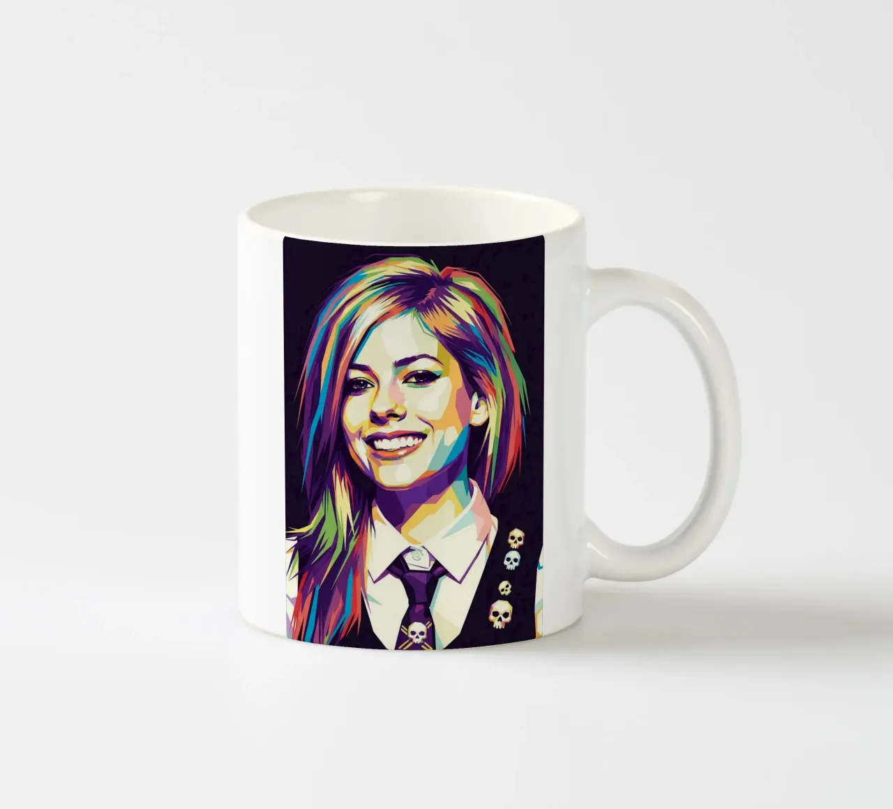 Avril Lavigne con l'iconico sorriso tazza in ceramica da Hantamrata