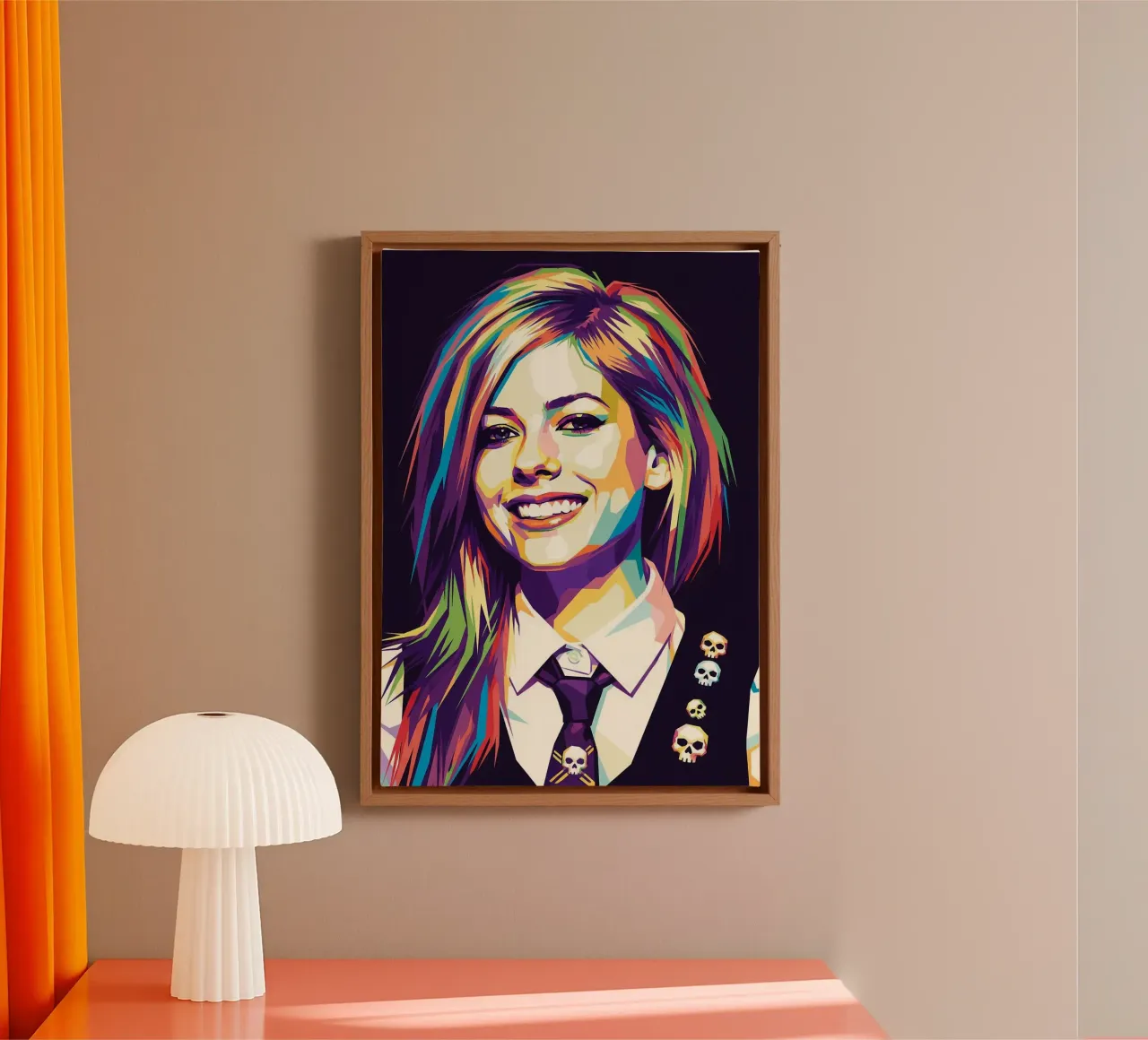 Avril Lavigne con l'iconico sorriso tela con Cornice a cassetta da Hantamrata