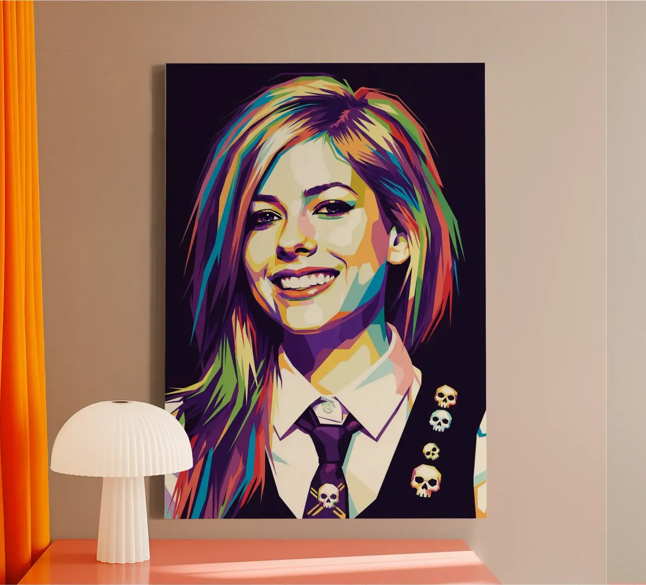 Avril Lavigne con l'iconico sorriso tela con Cornice a cassetta da Hantamrata