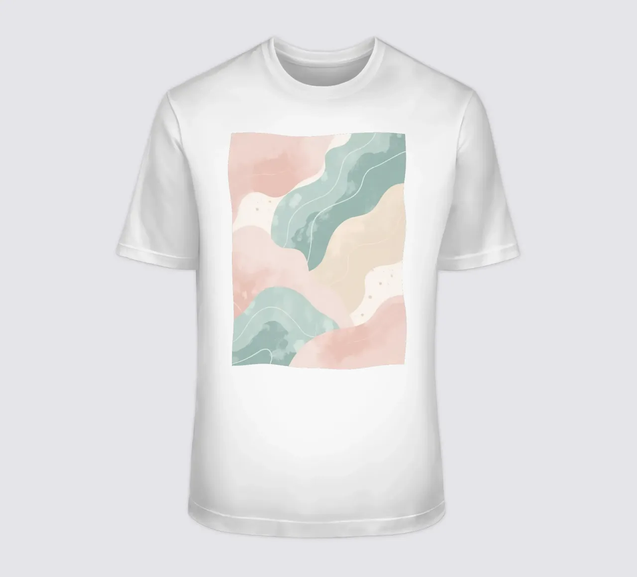 Forme astratte pastello con linee bianche t-shirt da DesignDoodle