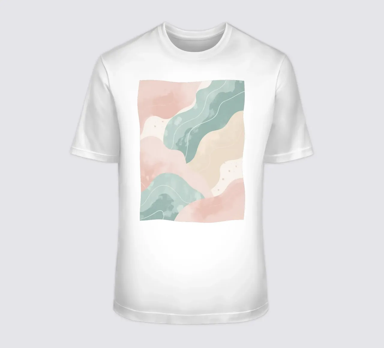 Forme astratte pastello con linee bianche t-shirt da DesignDoodle