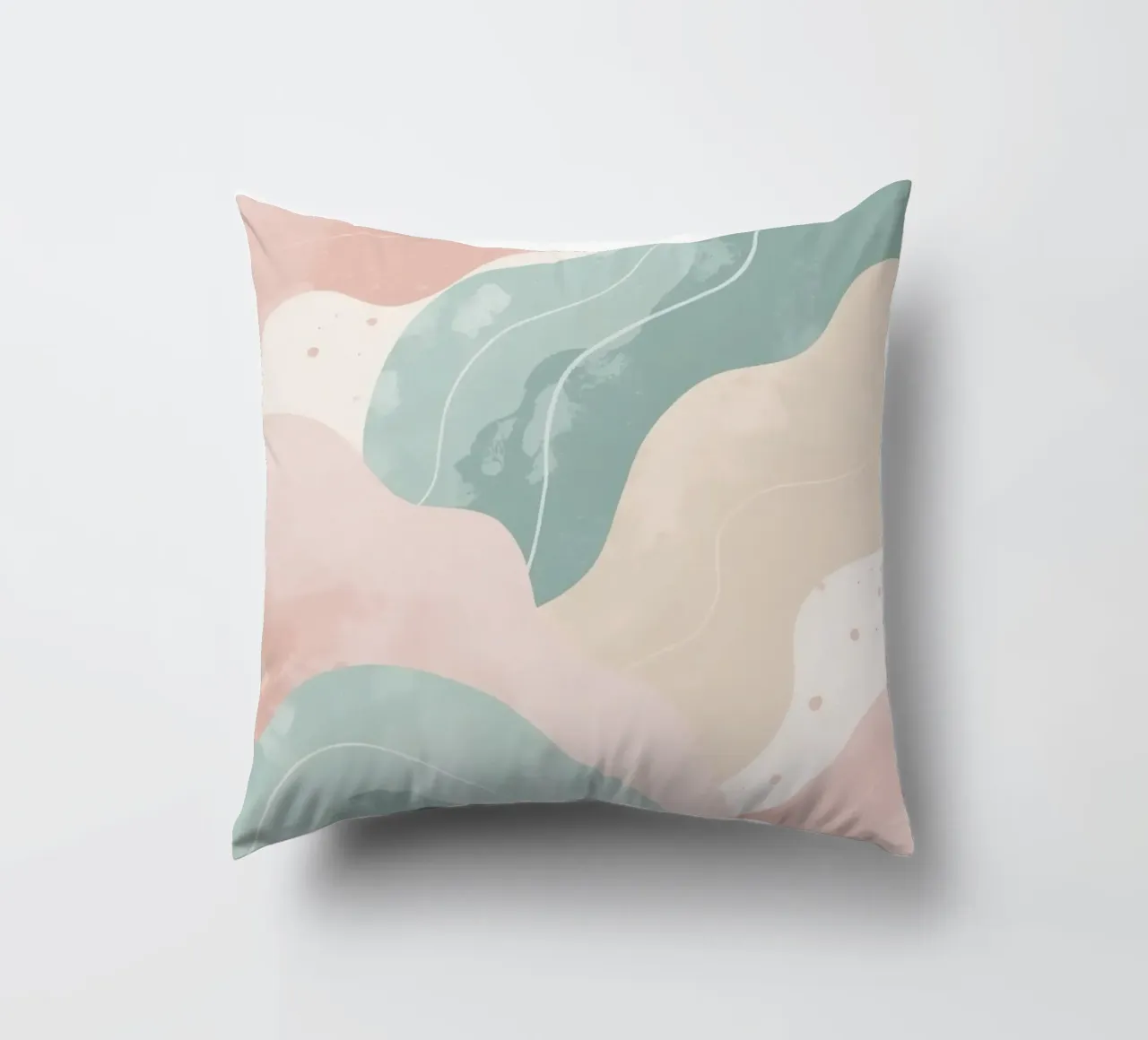 Forme astratte pastello con linee bianche cuscino da DesignDoodle
