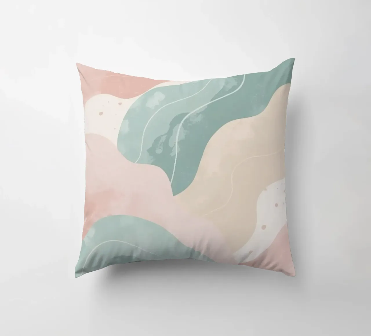 Forme astratte pastello con linee bianche cuscino da DesignDoodle