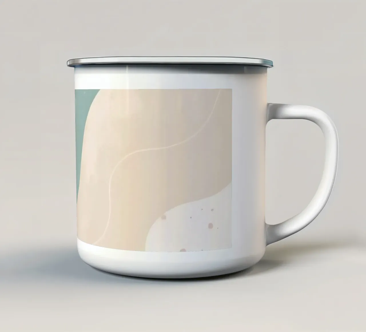 Forme astratte pastello con linee bianche tazza in smalto da DesignDoodle