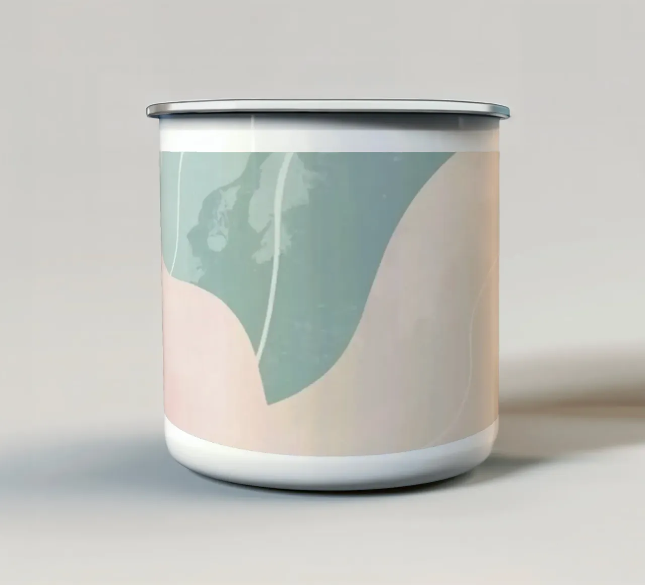 Forme astratte pastello con linee bianche tazza in smalto da DesignDoodle