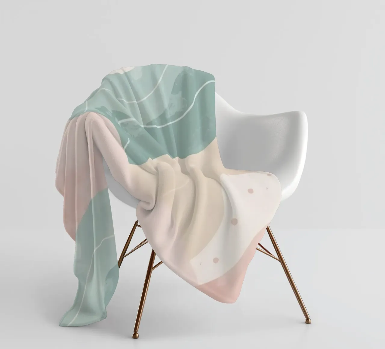 Forme astratte pastello con linee bianche coperta in pile da DesignDoodle