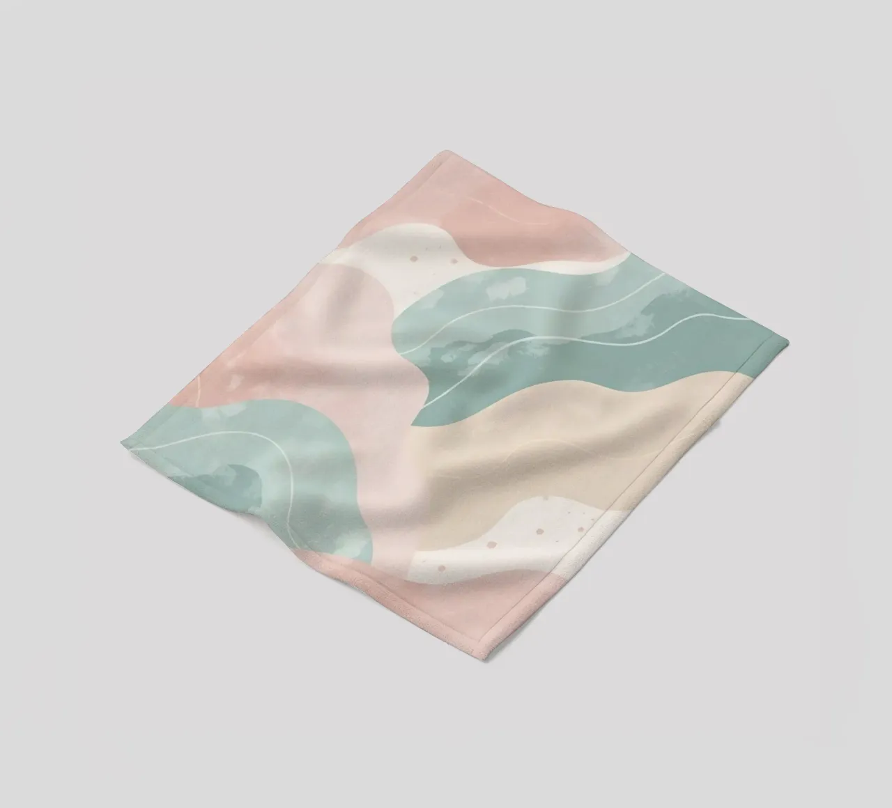 Forme astratte pastello con linee bianche coperta in pile da DesignDoodle