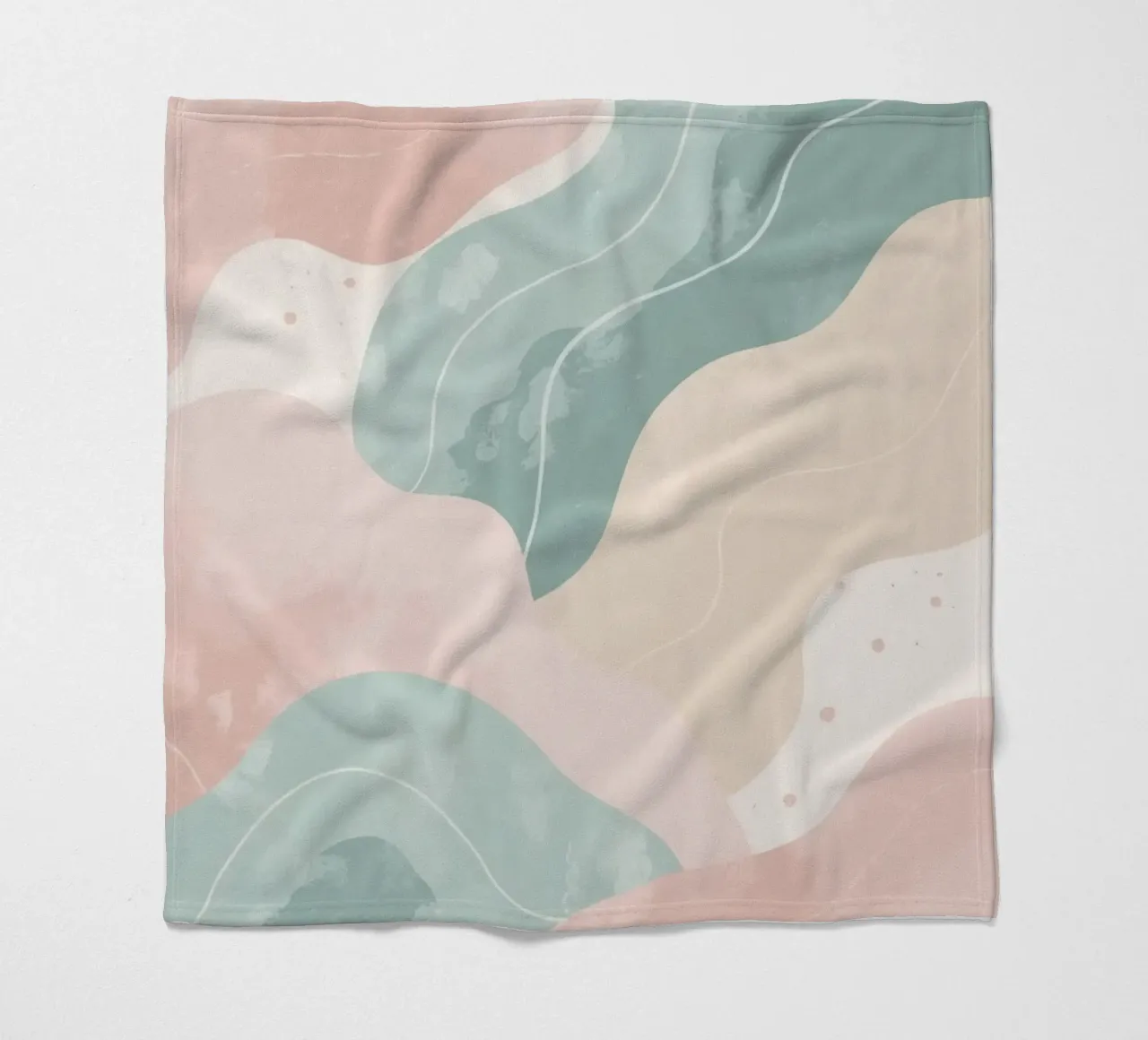 Forme astratte pastello con linee bianche coperta in pile da DesignDoodle