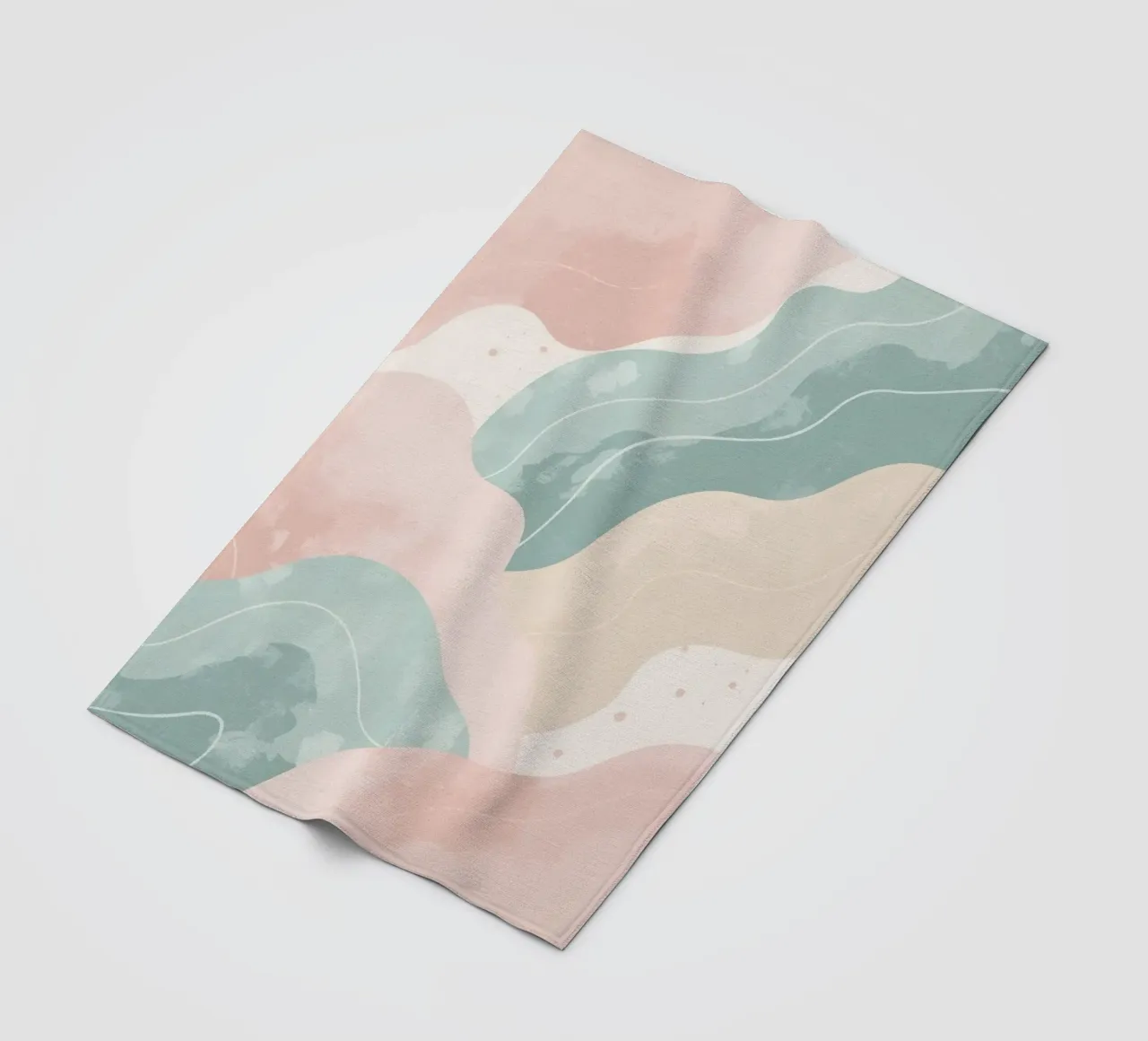 Forme astratte pastello con linee bianche coperta in pile da DesignDoodle