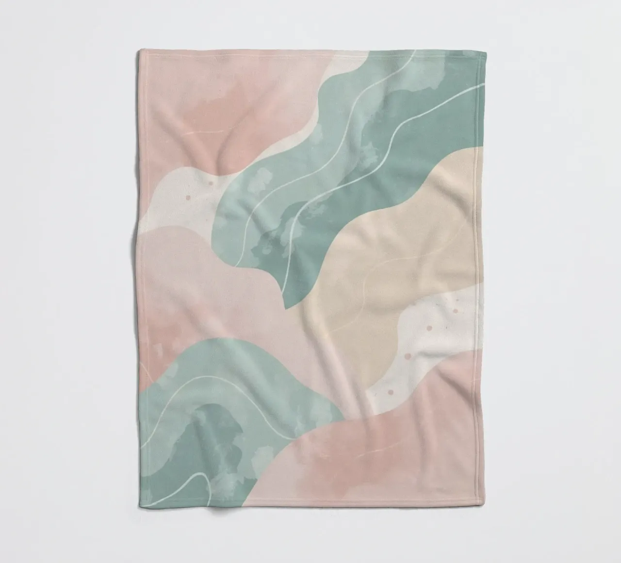 Forme astratte pastello con linee bianche coperta in pile da DesignDoodle