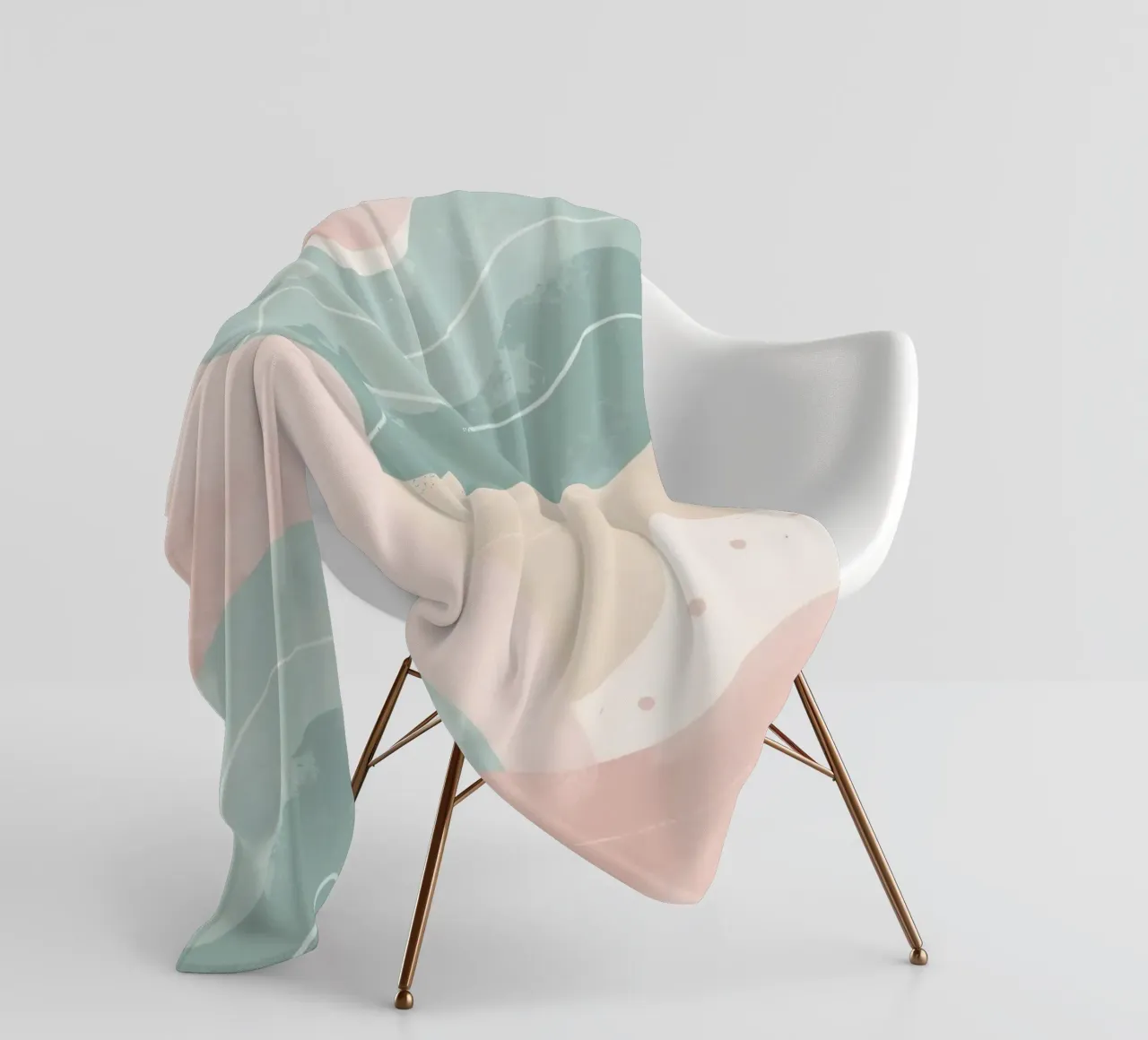 Forme astratte pastello con linee bianche coperta in pile da DesignDoodle