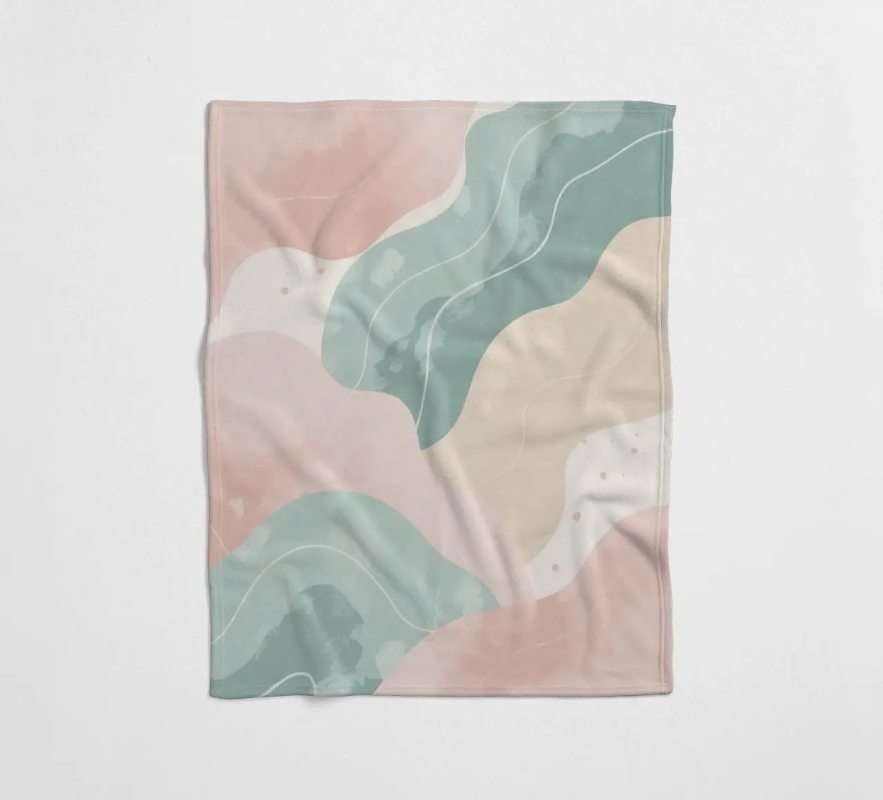 Forme astratte pastello con linee bianche coperta in pile da DesignDoodle