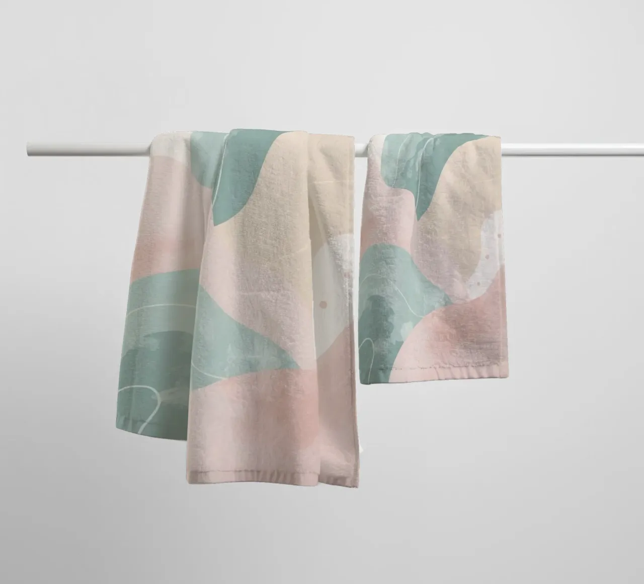 Forme astratte pastello con linee bianche asciugamano da bagno da DesignDoodle