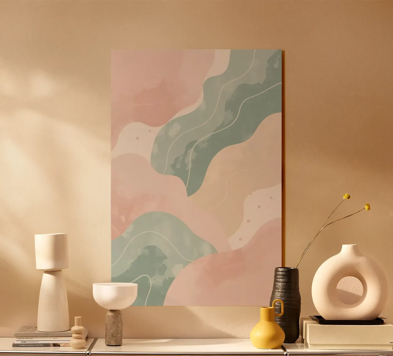 Forme astratte pastello con linee bianche plexiglass da DesignDoodle