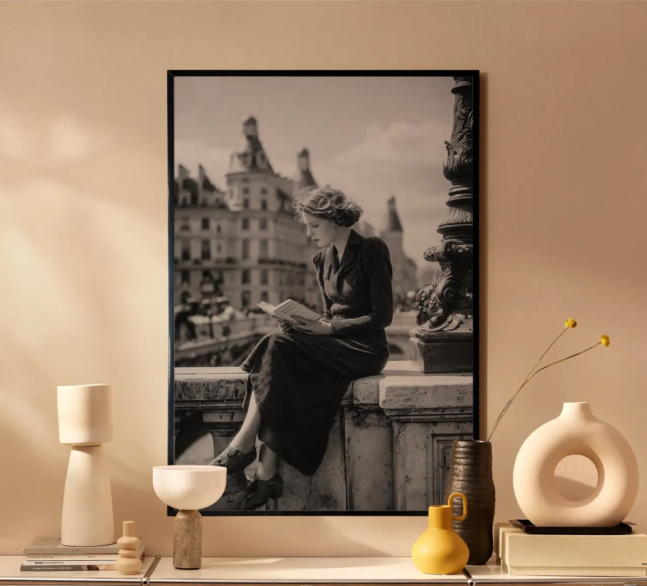 Il lettore di Pont Neuf poster da M-Ulrich-Digital Art