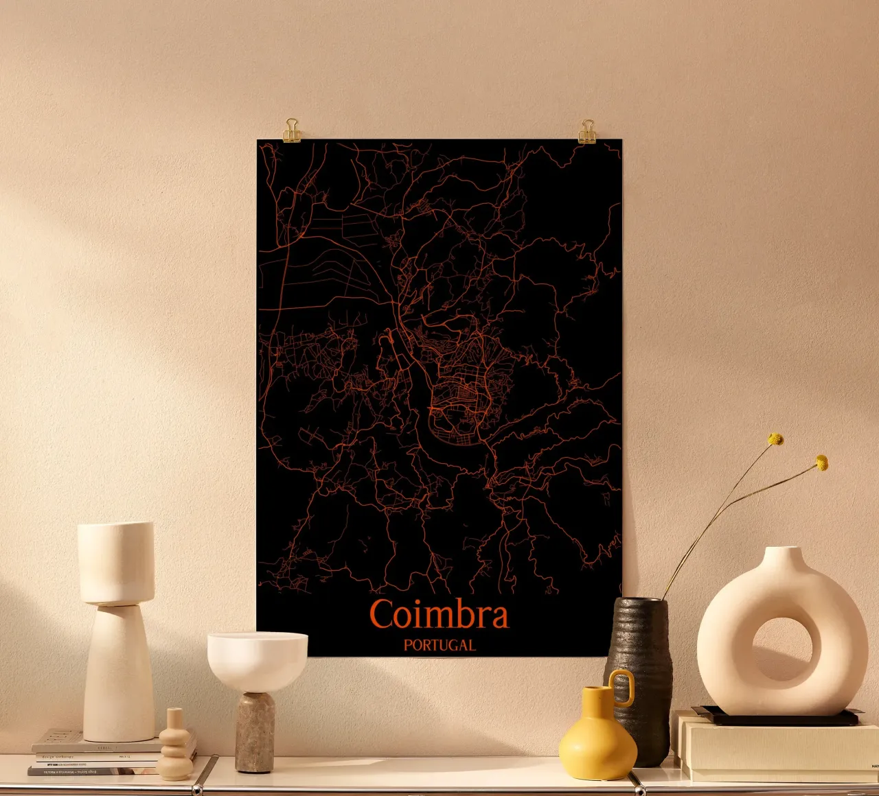Coimbra poster con telaio in alluminio da MiMap