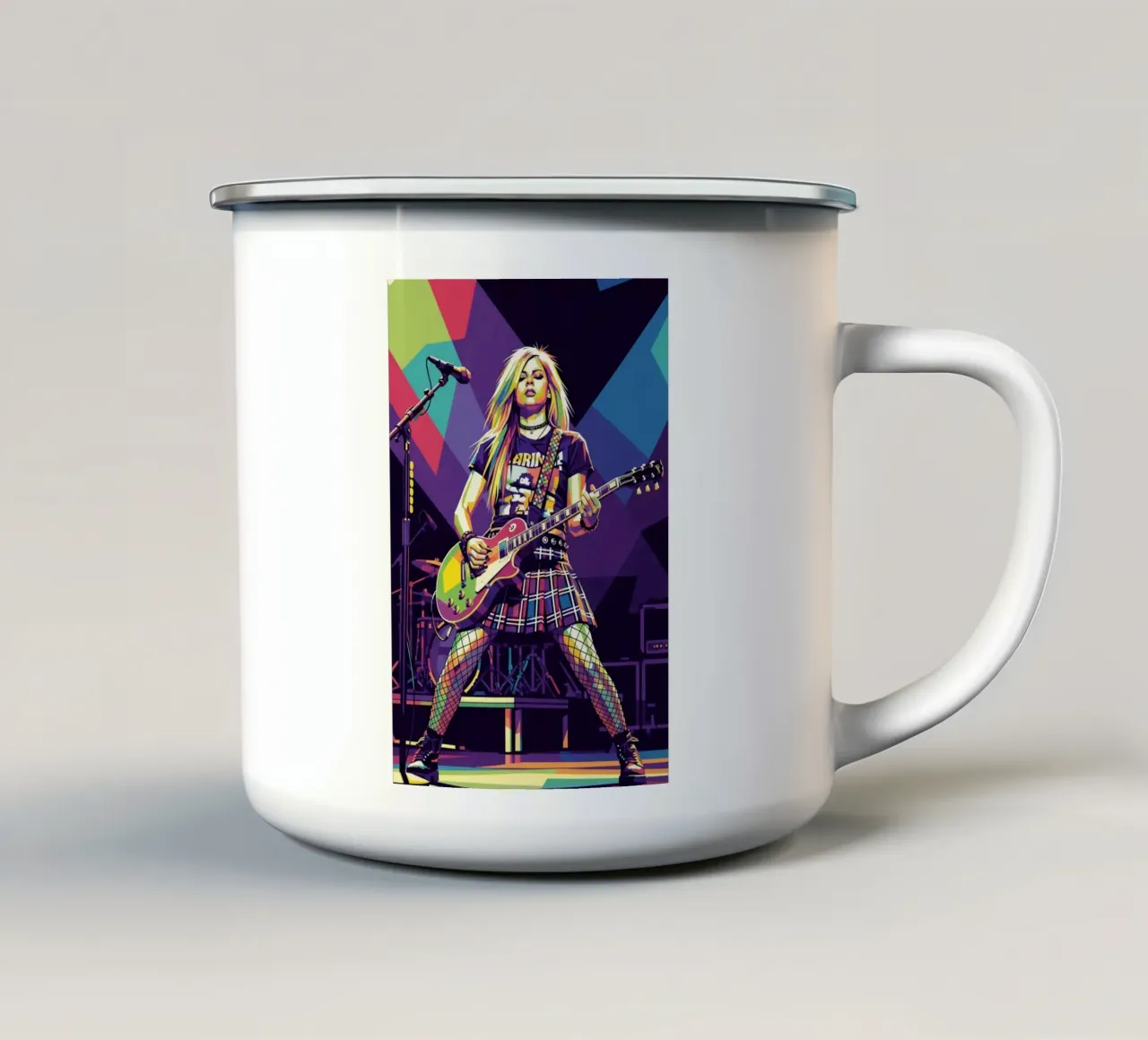 Avril Lavigne sul palco tazza in smalto da Hantamrata