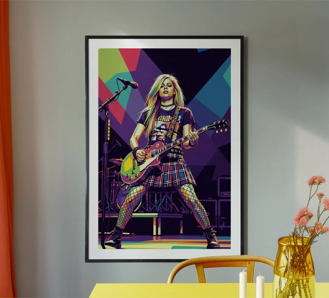Avril Lavigne sul palco poster con telaio in plastica da Hantamrata