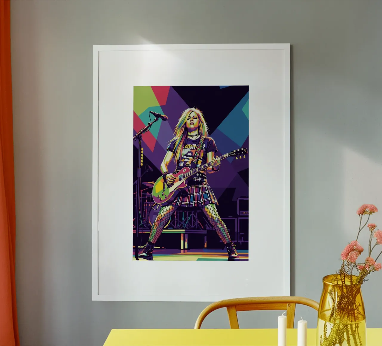 Avril Lavigne sul palco poster con telaio in plastica da Hantamrata