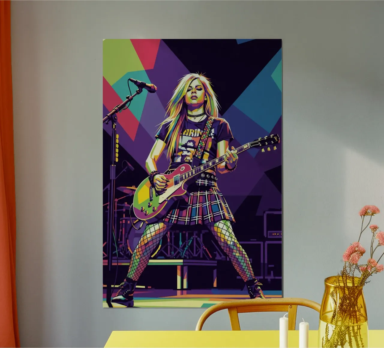 Avril Lavigne sul palco poster con telaio in plastica da Hantamrata