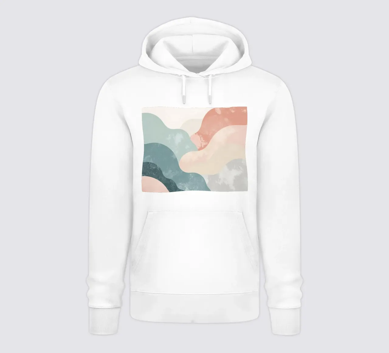 Illustrazione astratta di forme ondulate in colori tenui felpa con cappuccio da DesignDoodle