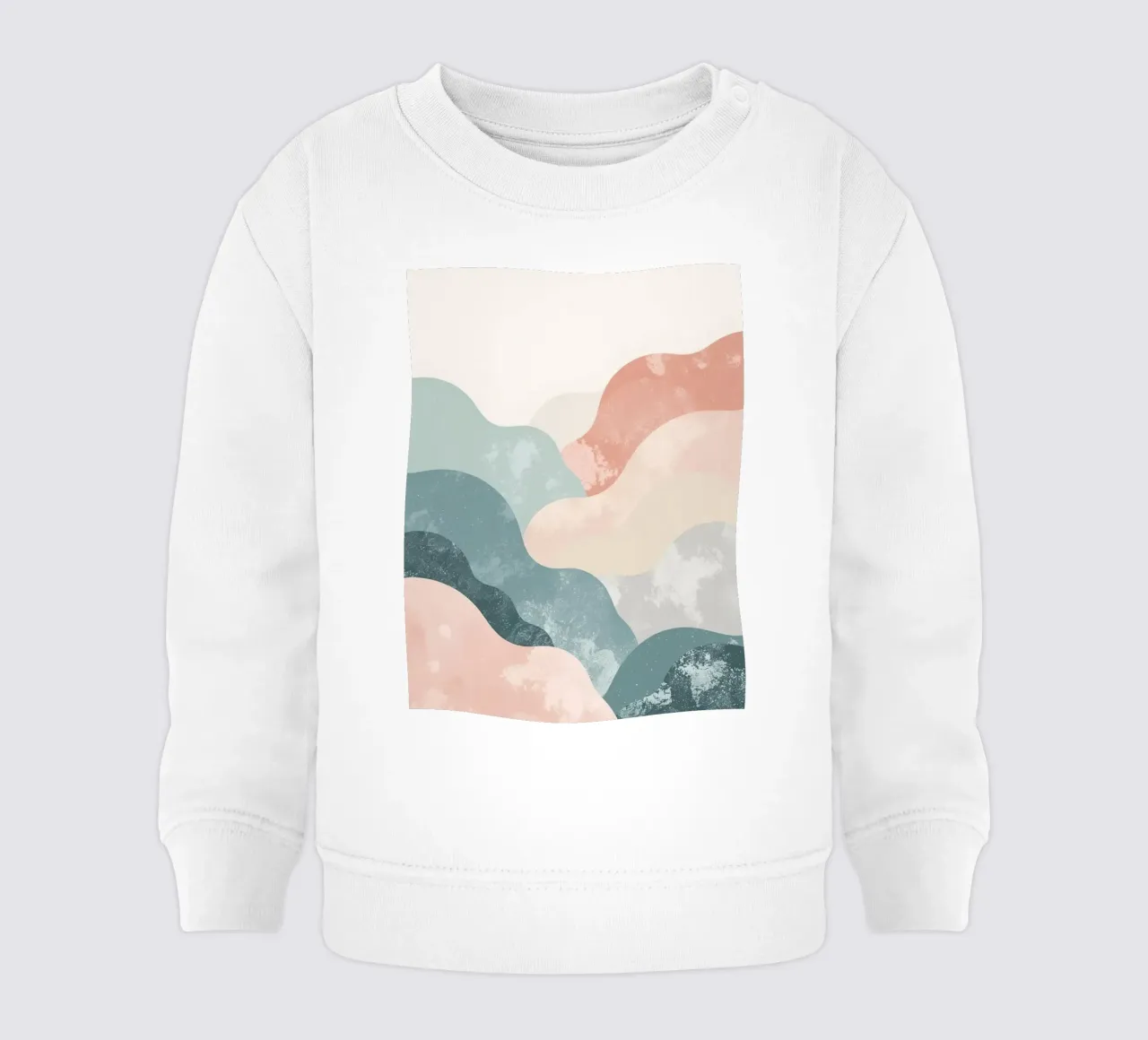 Illustrazione astratta di forme ondulate in colori tenui felpa neonato da DesignDoodle