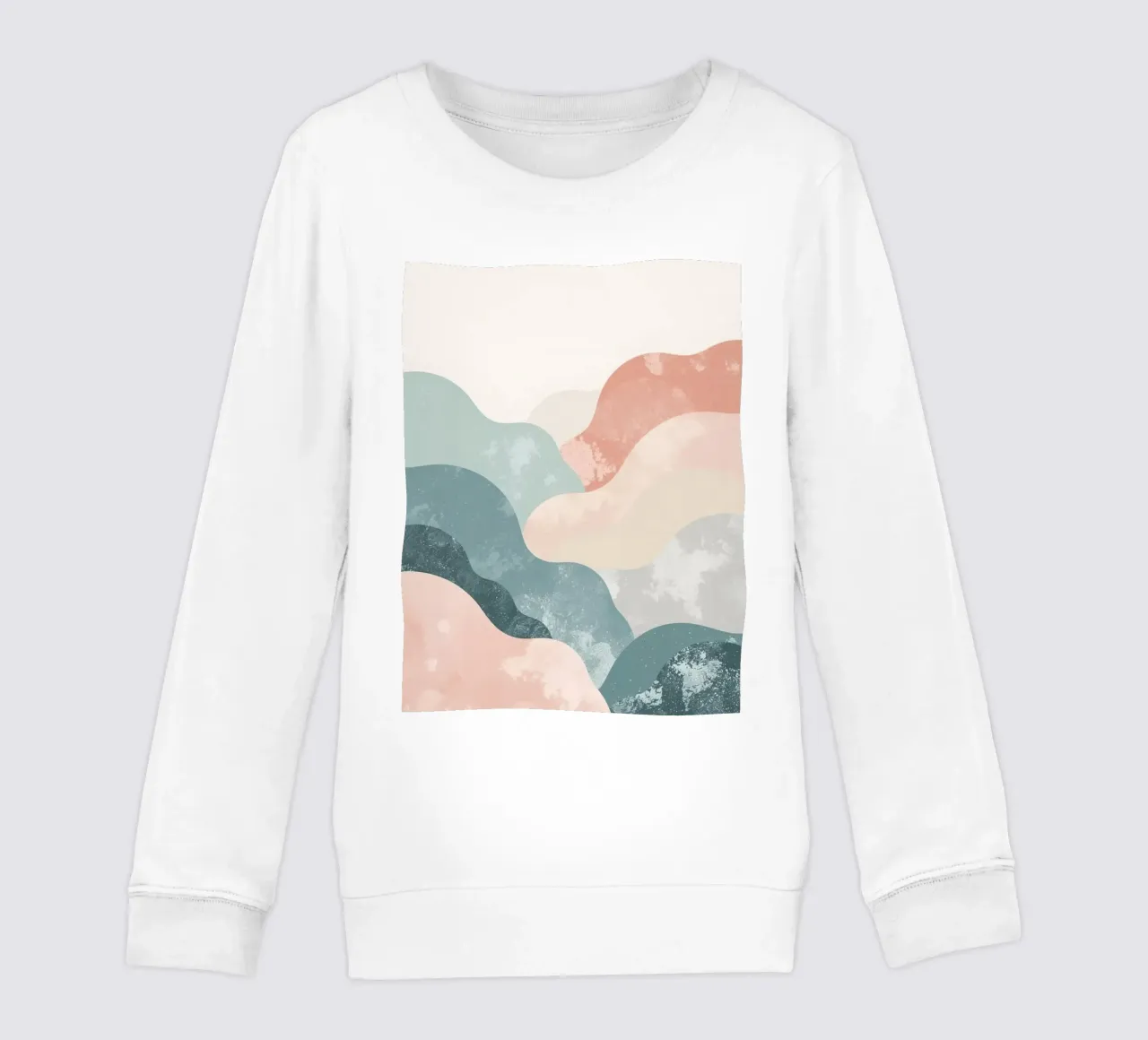 Illustrazione astratta di forme ondulate in colori tenui felpa bambino da DesignDoodle