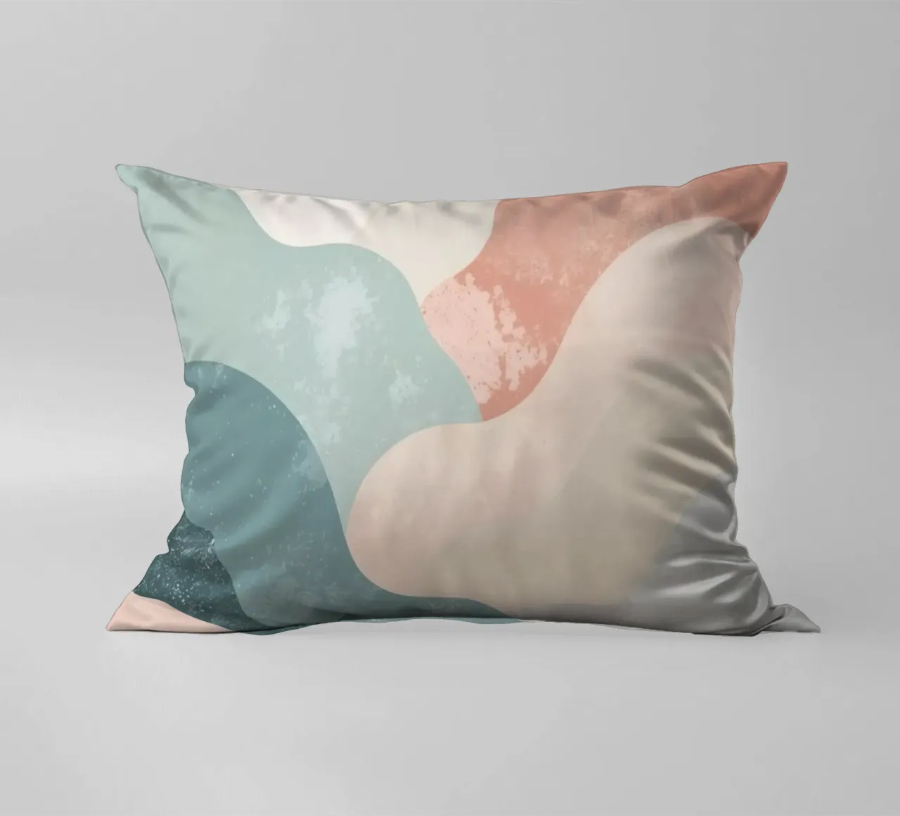 Illustrazione astratta di forme ondulate in colori tenui cuscino da DesignDoodle