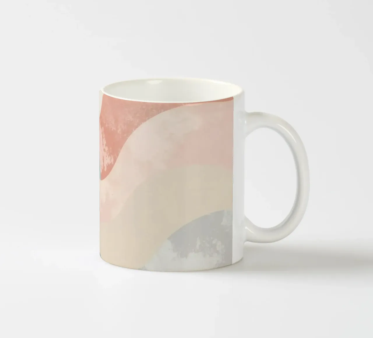 Illustrazione astratta di forme ondulate in colori tenui tazza in ceramica da DesignDoodle