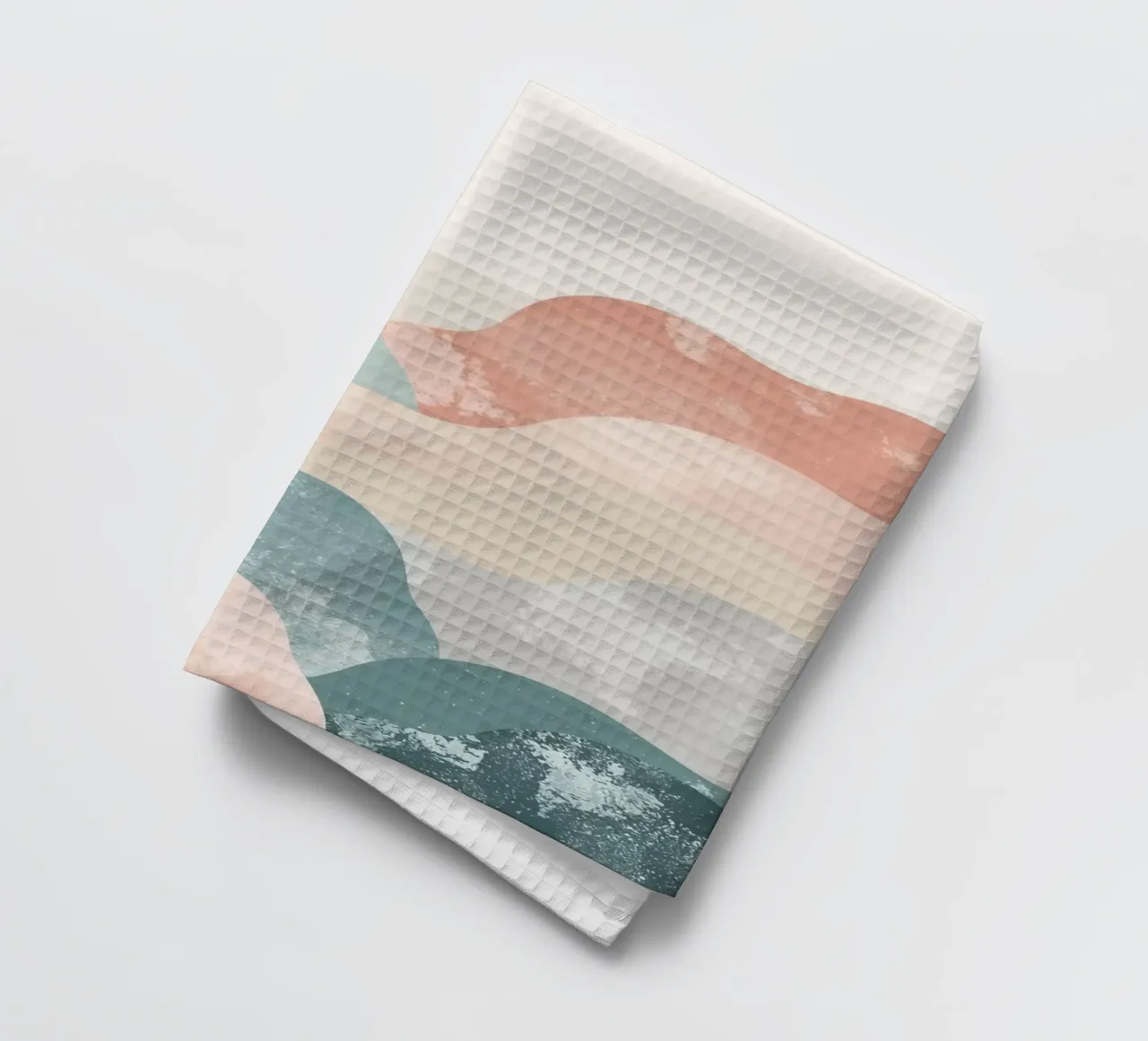 Illustrazione astratta di forme ondulate in colori tenui canovaccio da cucina da DesignDoodle