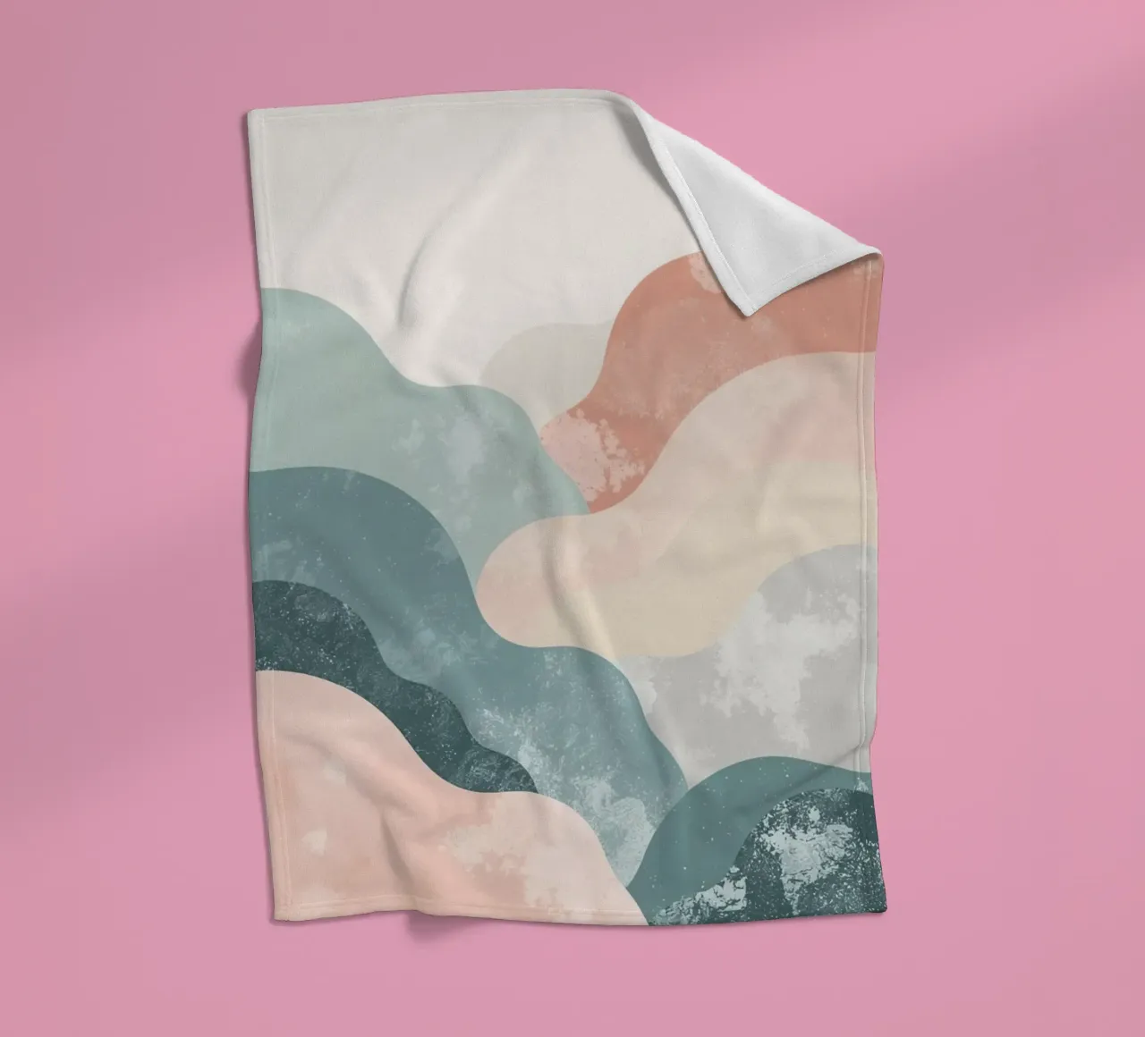 Illustrazione astratta di forme ondulate in colori tenui coperta in pile da DesignDoodle