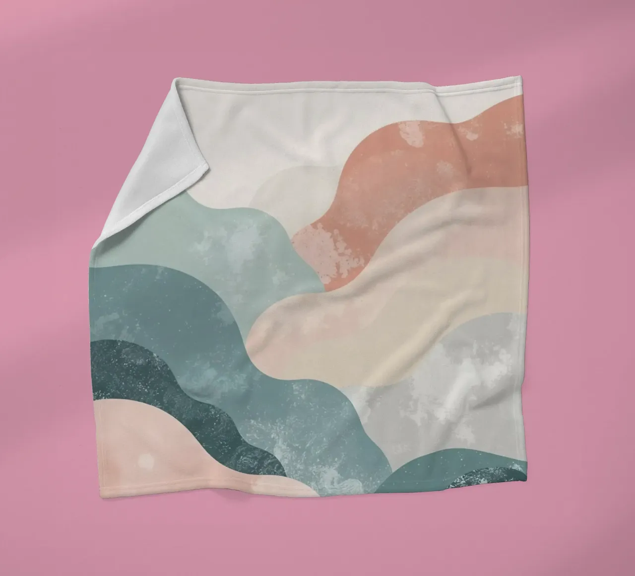 Illustrazione astratta di forme ondulate in colori tenui coperta in pile da DesignDoodle