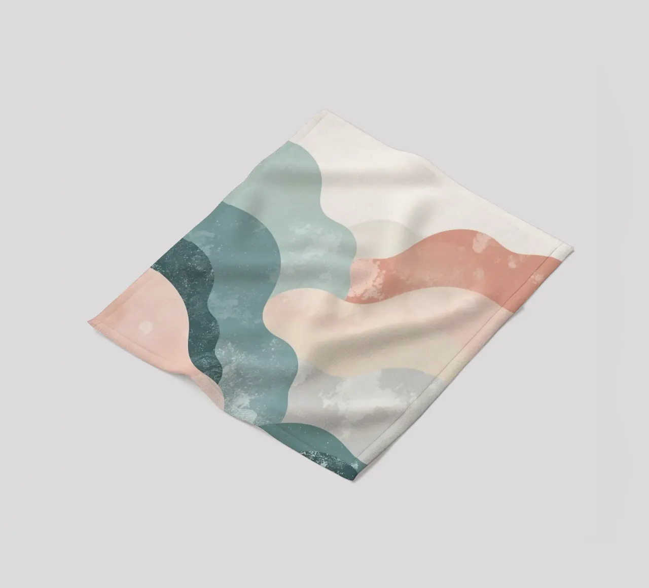 Illustrazione astratta di forme ondulate in colori tenui coperta in pile da DesignDoodle