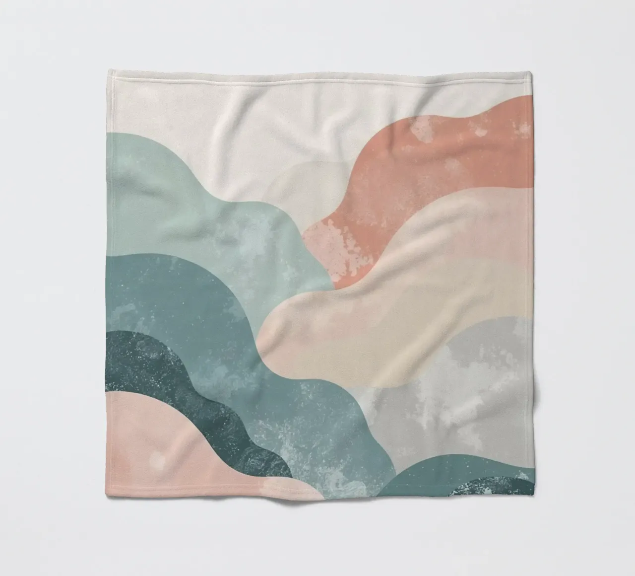 Illustrazione astratta di forme ondulate in colori tenui coperta in pile da DesignDoodle