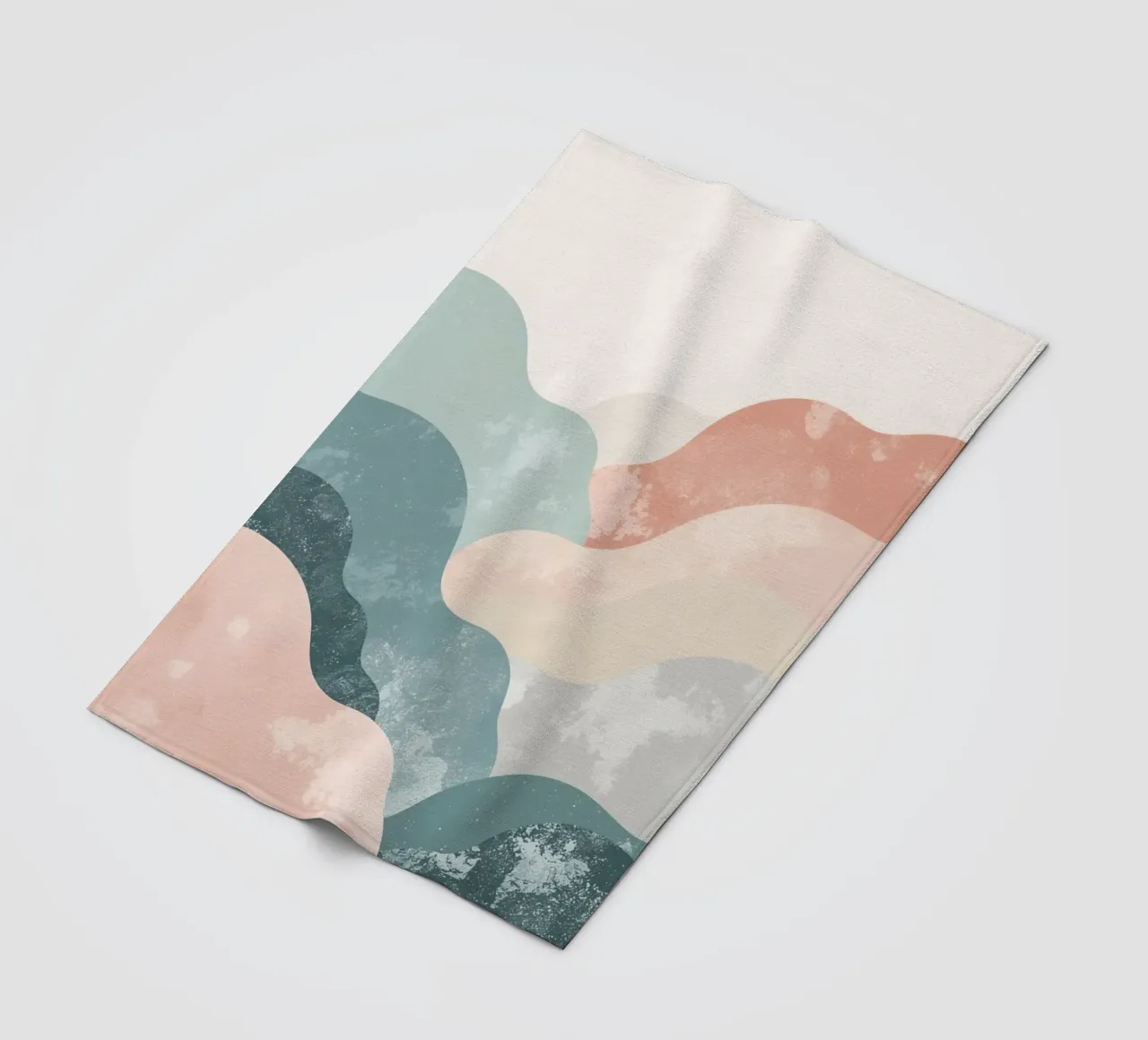 Illustrazione astratta di forme ondulate in colori tenui coperta in pile da DesignDoodle