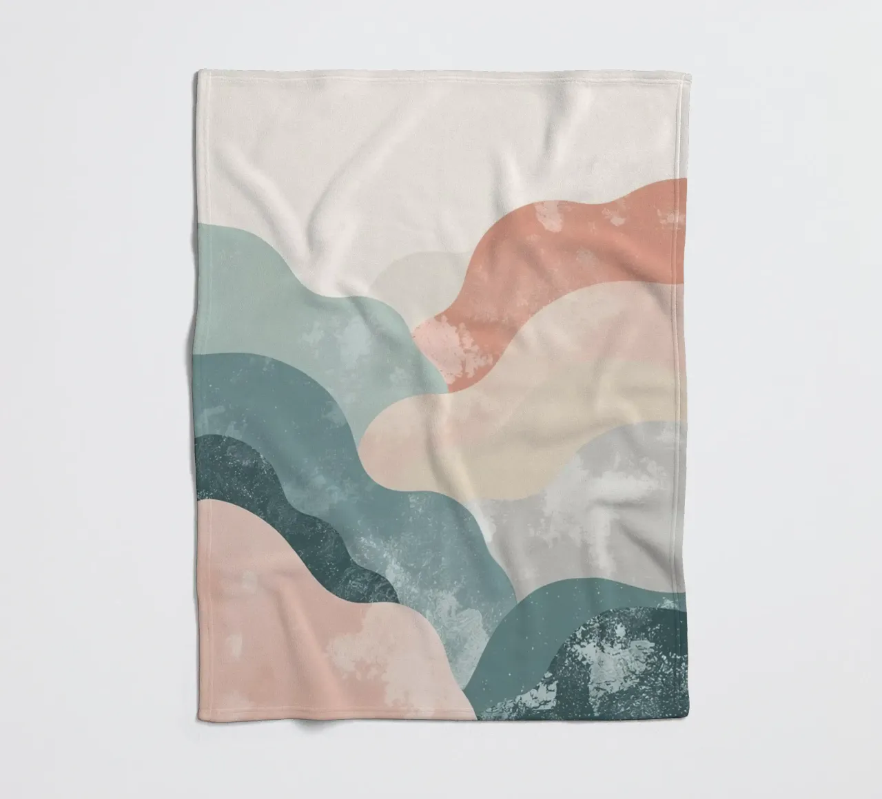 Illustrazione astratta di forme ondulate in colori tenui coperta in pile da DesignDoodle