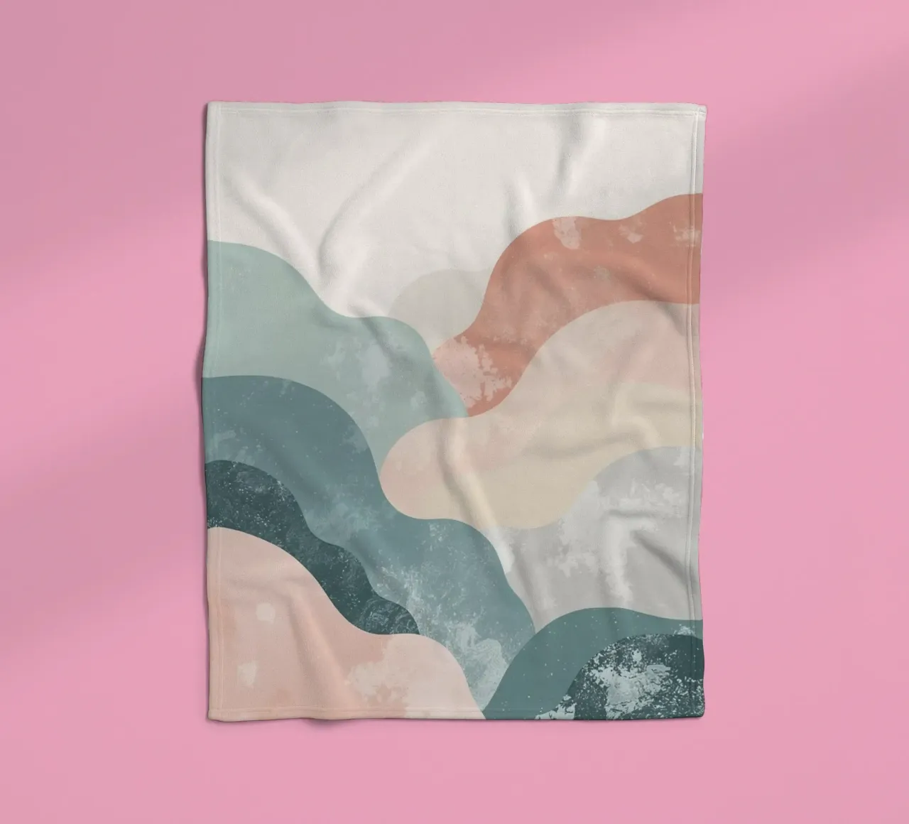 Illustrazione astratta di forme ondulate in colori tenui coperta in pile da DesignDoodle