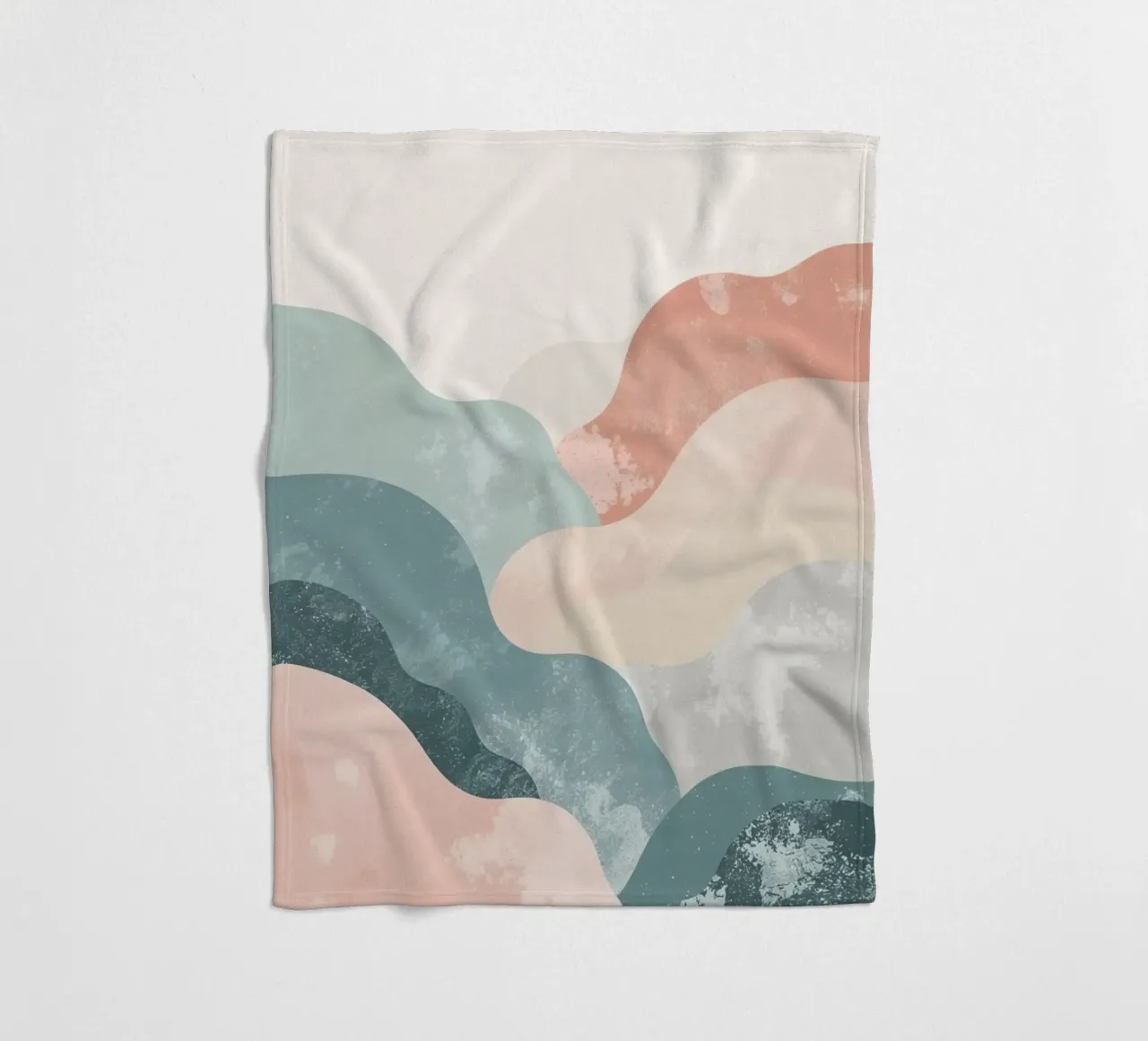 Illustrazione astratta di forme ondulate in colori tenui coperta in pile da DesignDoodle