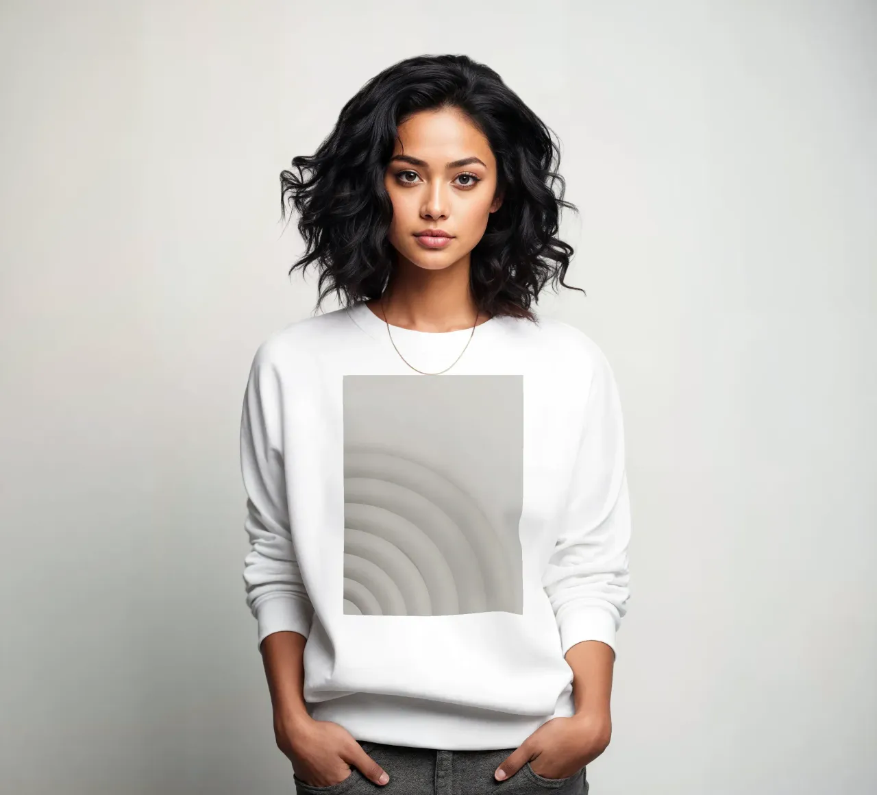 Forme grigie curve concentriche su sfondo grigio felpa da DesignDoodle