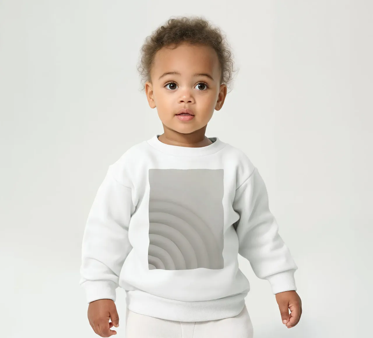 Forme grigie curve concentriche su sfondo grigio felpa neonato da DesignDoodle