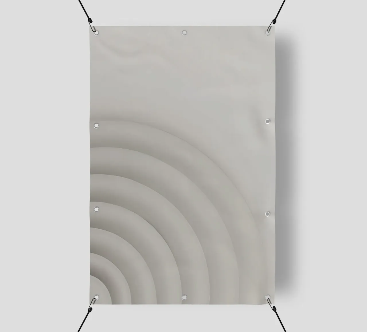 Forme grigie curve concentriche su sfondo grigio telo in pvc da DesignDoodle