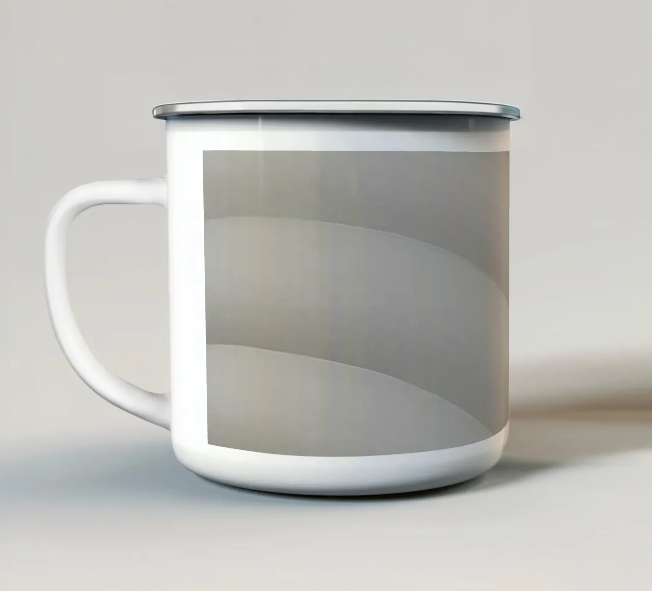 Forme grigie curve concentriche su sfondo grigio tazza in smalto da DesignDoodle