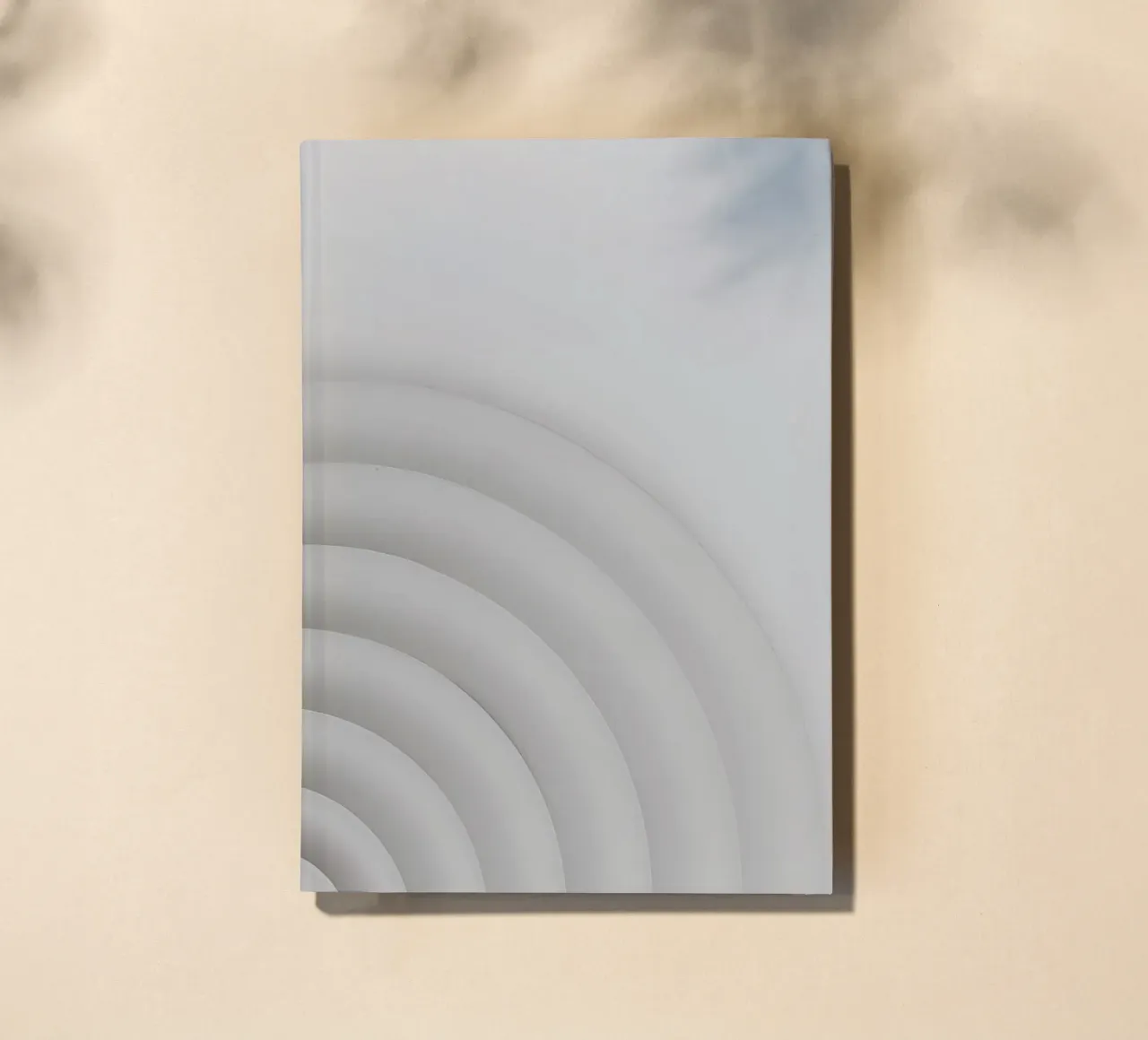 Concentric Curved Gray Shapes on a Gray Background notebook by DesignDoodle