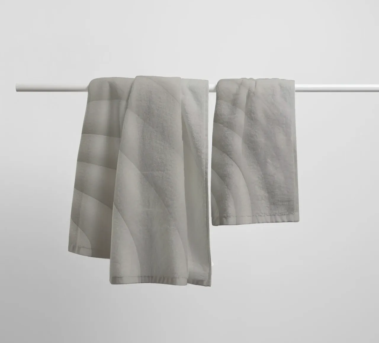 Concentric Curved Gray Shapes on a Gray Background towel by DesignDoodle