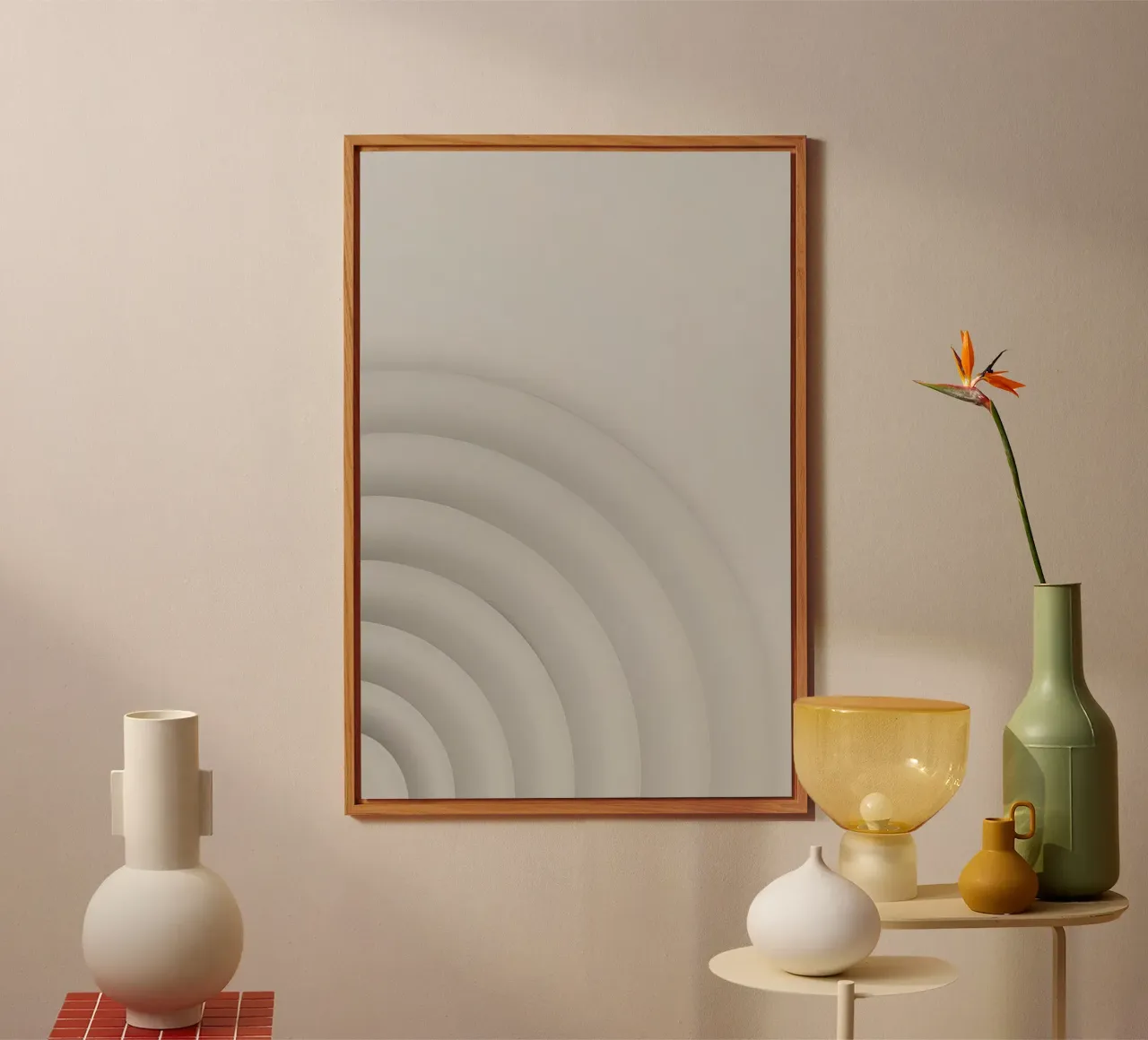 Forme grigie curve concentriche su sfondo grigio alluminio dibond da DesignDoodle
