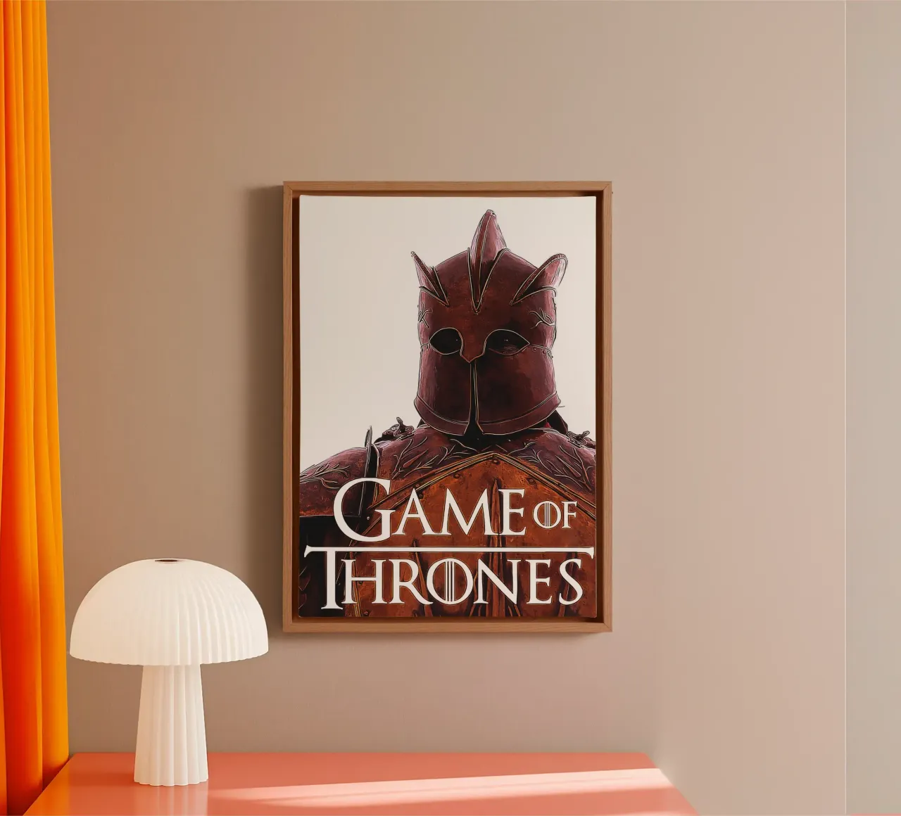 Thrones Mask Game lienzo con Marco flotante de Nna Rock