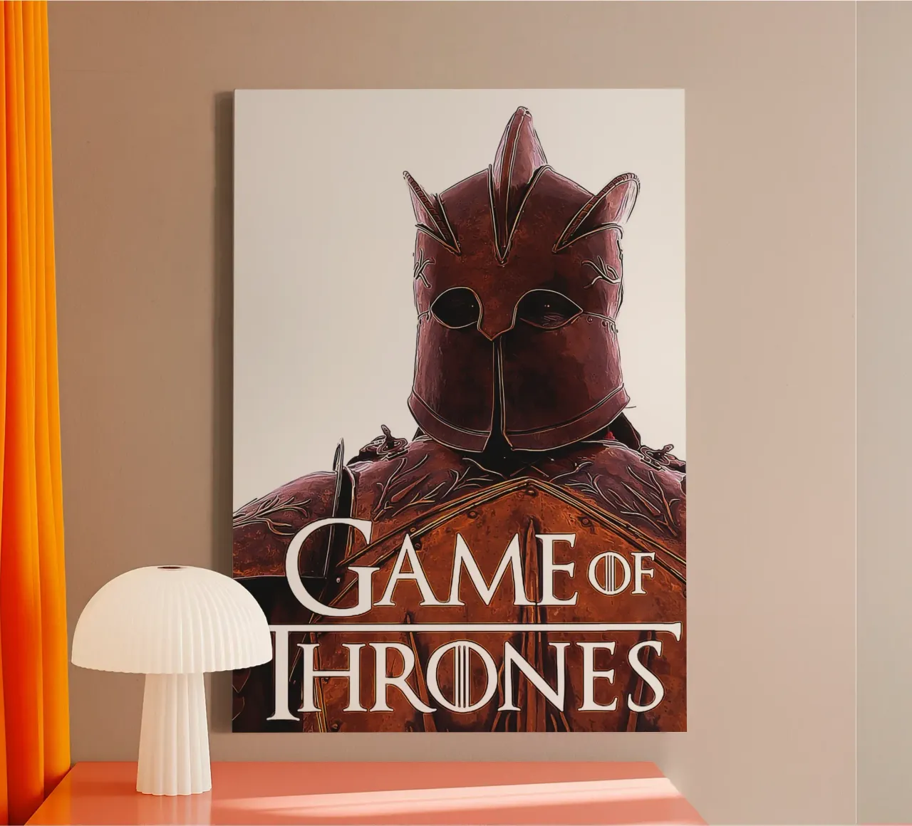 Thrones Mask Game lienzo con Marco flotante de Nna Rock