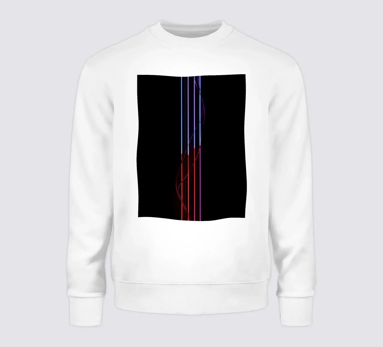 Cinque barre luminose al neon graduali con filo su nero felpa da DesignDoodle