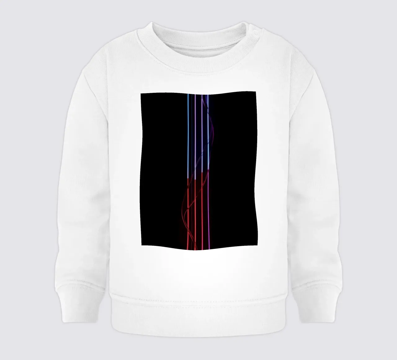 Cinque barre luminose al neon graduali con filo su nero felpa neonato da DesignDoodle